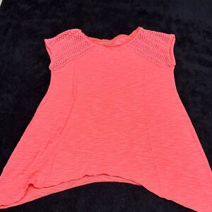 Vibrant Coral Short Sleeve Top